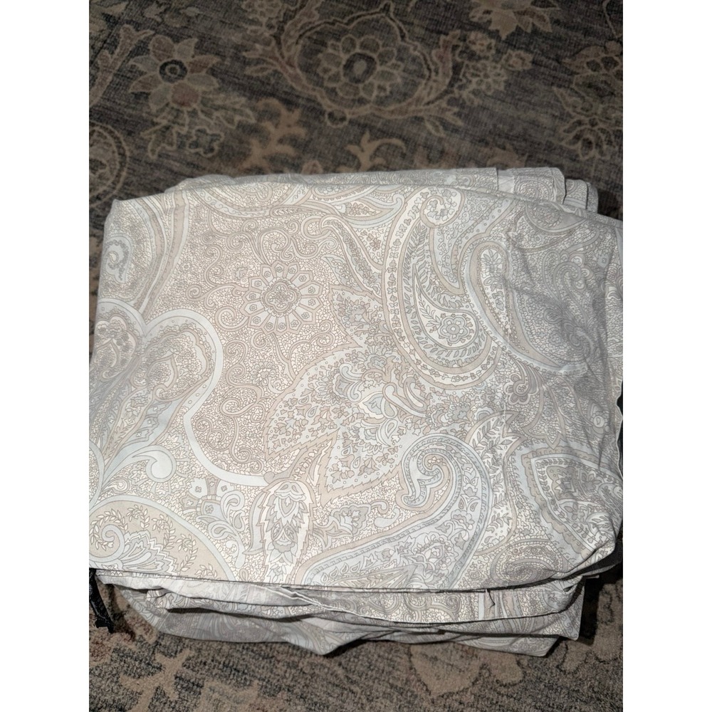 Lauren Ralph Lauren Blue Gray Paisley Sheet Set King